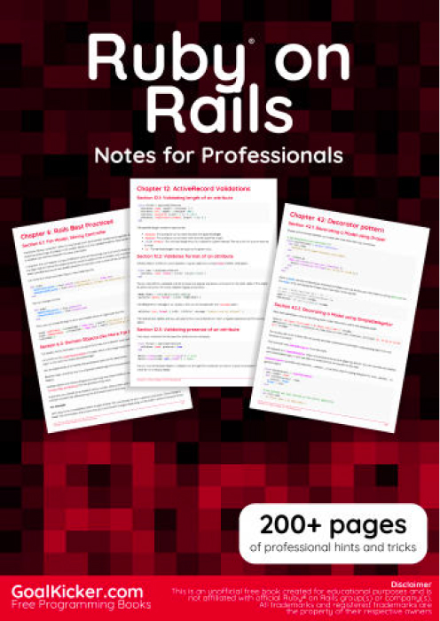 Ruby on Rails Notes for Professionals book